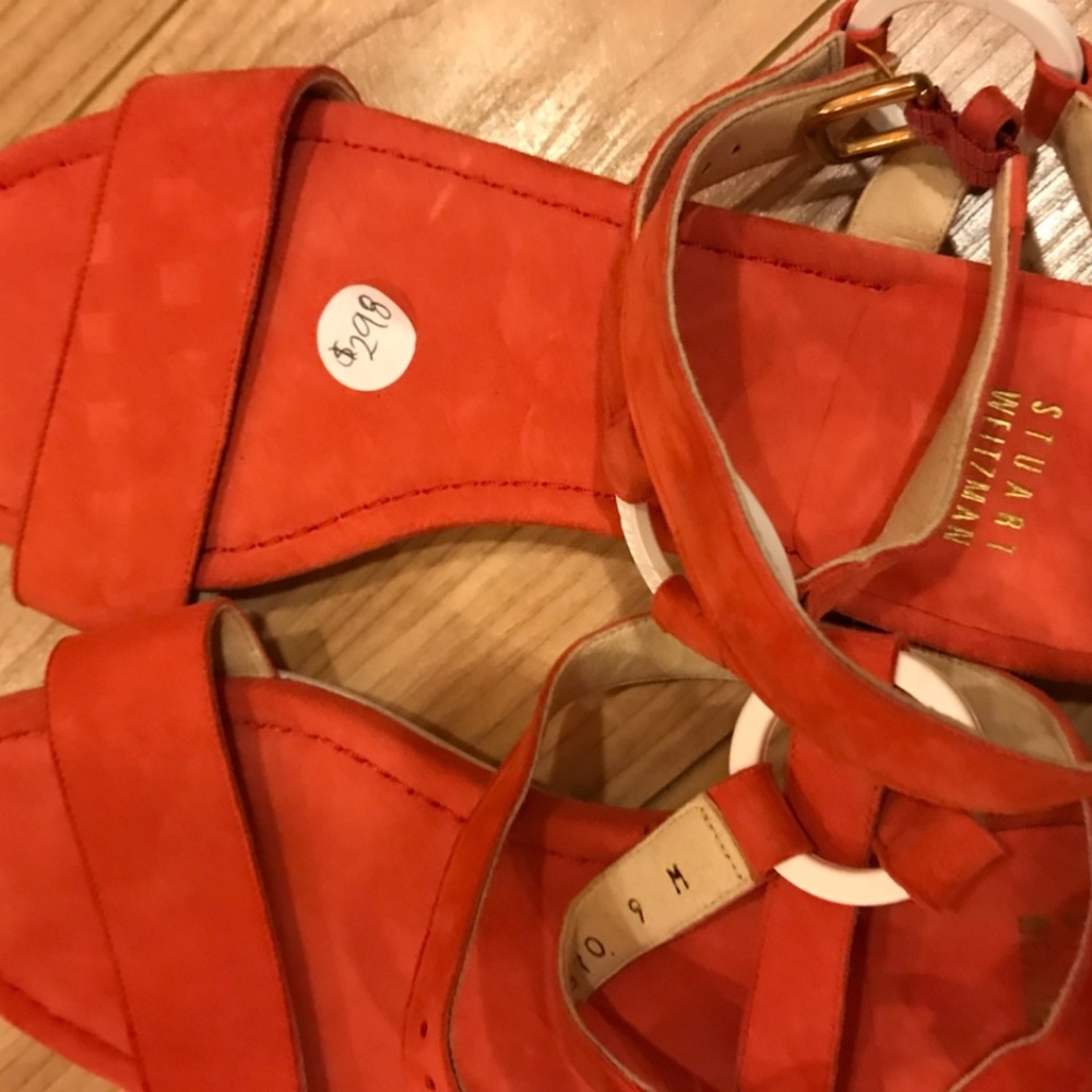 Stuart Weitzman Red Suede Spring/Summer Sandals